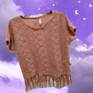 Seethrough Knitted Peachy Top
